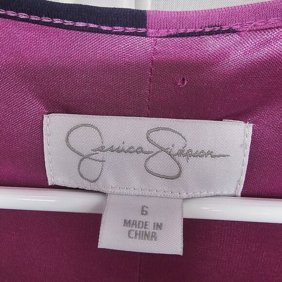 Jessica Simpson Blue Purple Sleeveless Dress Abstract Sporty Ruffle Zip 6 - Picture 12 of 14